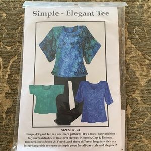 SEWING PATTERN SIMPLE-ELEGANT TEE 1 PC.PATTERN SZ 8-24 CNT PATTERN FACTORY FOLD